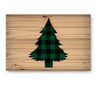 Alfombrilla De Baño Merry Xmas Wood Rustic Christmas Tree Estera De Entrada Atrapar Suciedad Felpudo Exterior Antideslizante Alfombra Entrada por Pasillo Puerta Exterior Dormitorio 40X60 CM