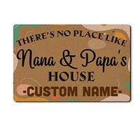 Alfombrilla De Baño Nana and Papa There's No Place Like Grandma and Grandpa'S House Felpudo Antideslizante Estera De Entrada Lavable Alfombra Entrada para Puerta Exterior Pasillo 40X60 CM