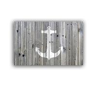 Alfombrilla De Baño Non-Slip Rustic Wood and Nautical Anchor Alfombra Entrada Absorbente Estera De Entrada Impermeable Felpudo Exterior por Cocina Dormitorio Pasillo 40X60 CM