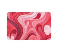 Alfombrilla De Baño Ondulación Rosa Abstracta del Día De San Valentín Alfombra para Ducha Antideslizante Lavable A Máquina Tapete Mascotas, para Terraza, Salon, Cocina, 40x60cm