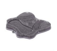Alfombrilla de baño para ducha con forma de mariposa para fregar la espalda y funciones de masaje y antideslizante (gris)