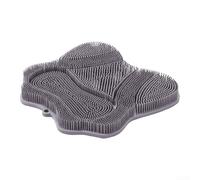 Alfombrilla de baño para ducha con función de fregado de espalda, masaje y antideslizante en forma de mariposa (gris)