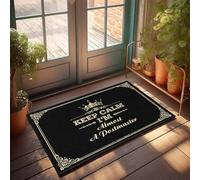 Alfombrilla de baño para el hogar, diseño floral, con texto en inglés «Keep Calm I'm Almost A Postmaster, ducha antideslizante/gran bienvenida», tapetes para exteriores para entrada de casa, lavable a