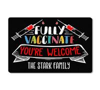 Alfombrilla De Baño Personalized Fully Vaccinated You'Re Welcome Felpudo Atrapar Suciedad Estera De Entrada Absorbente Alfombra Entrada para Entrada Casa Cocina Pasillo 40X60 CM