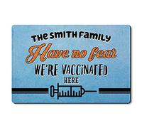 Alfombrilla De Baño Personalized Have No Fear We Are Vaccinated Doormats Atrapar Suciedad Estera De Entrada Absorbente Alfombra Entrada para Cocina Dormitorio Puerta Exterior 40X60 CM