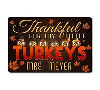 Alfombrilla De Baño Personalized Teacher Thanksgiving, Thankful For My Little Alfombra Entrada Impermeable Estera De Entrada Lavable Felpudo para Entrada Casa Cocina 40X60 CM