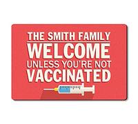 Alfombrilla De Baño Personalized Welcome Unless You Aren’T Vaccinated Alfombra Entrada Atrapar Suciedad Estera De Entrada Absorbente Felpudo para Dormitorio Pasillo Entrada Casa 40X60 CM