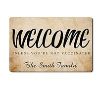 Alfombrilla De Baño Personalized Welcome Unless You Aren’T Vaccinated Doormats Lavable Estera De Entrada Impermeable Felpudo para Dormitorio Cocina Pasillo 40X60 CM