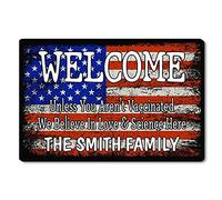 Alfombrilla De Baño Personalized Welcome Unless You Aren’T Vaccinated Felpudo Absorbente Estera De Entrada Antideslizante Alfombra Entrada para Pasillo Entrada Casa Cocina 40X60 CM