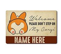 Alfombrilla De Baño Please Don't Step On My Corgi Alfombra Entrada Antideslizante Estera De Entrada Lavable Felpudo para Cocina Pasillo Entrada Casa 40X60 CM