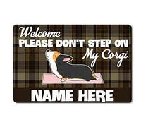 Alfombrilla De Baño Please Don't Step On My Corgi Alfombra Entrada Atrapar Suciedad Doormats Absorbente Estera De Entrada para Entrada Casa Cocina Pasillo 40X60 CM