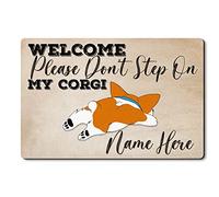 Alfombrilla De Baño Please Don't Step On My Corgi Alfombra Entrada Atrapar Suciedad Estera De Entrada Impermeable Felpudo para Cocina Dormitorio Entrada Casa 40X60 CM