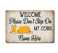 Alfombrilla De Baño Please Don't Step On My Corgi Doormats Absorbente Estera De Entrada Atrapar Suciedad Alfombra Entrada para Dormitorio Puerta Exterior Entrada Casa 40X60 CM