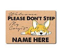 Alfombrilla De Baño Please Don't Step On My Corgi Estera De Entrada Antideslizante Alfombra Entrada Atrapar Suciedad Felpudo para Cocina Dormitorio Puerta Exterior 40X60 CM