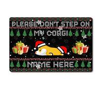 Alfombrilla De Baño Please Don't Step On My Corgi Estera De Entrada Impermeable Alfombra Entrada Lavable Doormats para Puerta Exterior Pasillo Cocina 40X60 CM