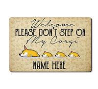 Alfombrilla De Baño Please Don't Step On My Corgi Felpudo Atrapar Suciedad Doormats Absorbente Estera De Entrada para Entrada Casa Pasillo Dormitorio 40X60 CM