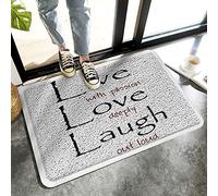 Alfombrilla De Baño Quote Live with Passion Love Deeply Laugh out Loud Doormats Antideslizante Felpudo Lavable A Máquina Estera De Entrada por Interior Puerta Dormitorio 40X60 CM