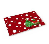 Alfombrilla De Baño Red Christmas Star Green Tree Doormats Absorbente Estera De Entrada Antideslizante Felpudo para Cocina Dormitorio Pasillo 40X60 CM