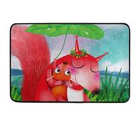 Alfombrilla De Baño Red Squirrel Mother Embracein Baby Rain Doormats Impermeable Alfombra Entrada Antideslizante Estera De Entrada por Cocina Dormitorio Interior 40X60 CM