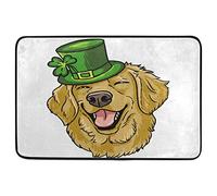 Alfombrilla De Baño Retriver In Leprechaun Hat Felpudo Impermeable Estera De Entrada Absorbente Doormats por Cocina Dormitorio Puerta 40X60 CM