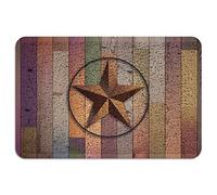 Alfombrilla De Baño Rustic Barn Star Vintage Texas Star Wooden Alfombra Entrada Absorbente Estera De Entrada Impermeable Doormats por Cocina Dormitorio Puerta Exterior 40X60 CM