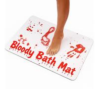 Alfombrilla de Baño Sangrienta Horrormats, Decoración de Baño de Halloween - Alfombra de Terror Que Cambia de Color para Un Suelo de Ducha Espeluznante, Hogar con Temática de Terror(2PCS)