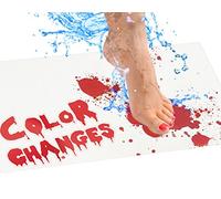 Alfombrilla de baño sangrienta - Vinilo Que Cambia de Color Rojo Sangre Cuando está Mojado, Cambia de Color Rojo/Blanco - Tamaño pequeño