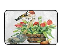 Alfombrilla De Baño Spring Flowers and Bird Spring Summer Doormats Absorbente Alfombra Entrada Lavable A Máquina Felpudo por Interior Puerta Cocina 40X60 CM