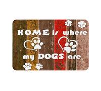 Alfombrilla De Baño Suave Alfombra De Baño El Hogar Es Donde Está Mi Perro Antideslizante Felpudo Entrada Casa para Oficina Decorativa Puerta 40X60Cm