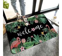 Alfombrilla De Baño Summer Tropical Flamingo Alfombra Entrada Impermeable Felpudo Absorbente Doormats por Interior Puerta Dormitorio 40X60 CM