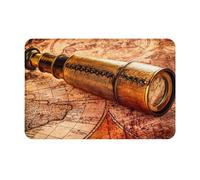 Alfombrilla De Baño Telescopio sobre Un Antiguo Tesoro Alfombra para Ducha Microfibra Absorbente Alfombra Limpia, para Bañera, Dormitorio, Terraza, 40x60cm