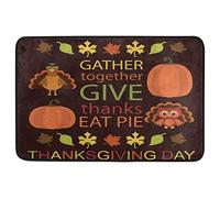 Alfombrilla De Baño Thankful Pumpkin Owl Welcome Thanksgiving Day Alfombra Entrada Antideslizante Doormats Lavable A Máquina Estera De Entrada por Interior Puerta Dormitorio 40X60 CM