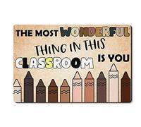 Alfombrilla De Baño The Most Wonderful Thing In This Classroom Is You Welcome To Class Felpudo Atrapar Suciedad Estera De Entrada Absorbente Alfombra Entrada para Cocina Entrada Casa 40X60 CM