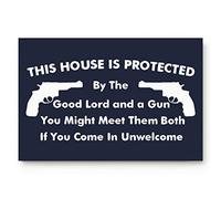 Alfombrilla De Baño This House Is Protected - Good Lord and A Sign Alfombra Entrada Absorbente Estera De Entrada Antideslizante Doormats por Puerta Exterior Dormitorio Entrada Casa 40X60 CM
