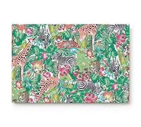 Alfombrilla De Baño Tropical Plants Lion Tiger and Alfombra Entrada Atrapar Suciedad Felpudo Exterior Absorbente Estera De Entrada por Dormitorio Entrada Casa Cocina 40X60 CM