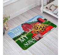 Alfombrilla De Baño Tú Eres Mi Camión De La Luz del Sol, Granja De Girasoles Alfombra Baño Microfibra Modernas Tapete Mascotas, para Puerta, Interior O Exterior, Terraza, Bañera, 40x60cm