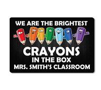 Alfombrilla De Baño We Are The Brightest Crayons In The Box, Personalized Custom Name Teacher Alfombra Entrada Antideslizante Estera De Entrada Lavable Felpudo para Cocina Puerta 40X60 CM
