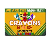 Alfombrilla De Baño We Are The Brightest Crayons In The Box, Personalized Custom Name Teacher Estera De Entrada Antideslizante Alfombra Entrada Lavable Felpudo para Pasillo Puerta 40X60 CM