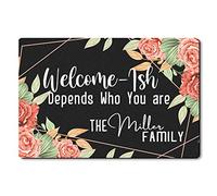 Alfombrilla De Baño Welcome-Ish Depends Who You Are Doormats Lavable Estera De Entrada Impermeable Felpudo para Cocina Dormitorio 40X60 CM