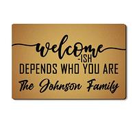 Alfombrilla De Baño Welcome-Ish Depends Who You Are Felpudo Lavable Alfombra Entrada Absorbente Estera De Entrada para Cocina Dormitorio 40X60 CM