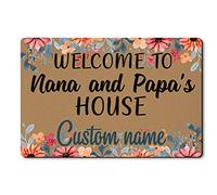 Alfombrilla De Baño Welcome To Nana and Papas House Doormats Impermeable Felpudo Lavable Estera De Entrada para Puerta Exterior Entrada Casa Pasillo 40X60 CM