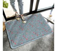 Alfombrilla De Baño Wild Plants Vintage On Blue Background Alfombra Entrada Cuidado Fácil Estera De Entrada Absorbente Doormats para Cocina Dormitorio Puerta 40X60 CM