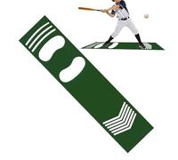 Alfombrilla de bateo de béisbol, alfombrilla de práctica de lanzamiento de sóftbol, antideslizante, absorbe los golpes, almohadilla de entrenamiento de poliuretano con guía de huellas para