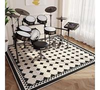 Alfombrilla de batería de 160 x 140 cm, almohadilla antideslizante esencial para un rendimiento estable de tambor, alfombra antideslizante insonorizada para niños, mini kits, bajo y caja