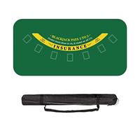 Alfombrilla de Blackjack póquer de 180 x 90 cm, 10 jugadores Texas Hold'em Poker de goma para mesas, plegable portátil mesa de póquer diseño con bolsa de transporte para juegos de póquer, Blackjack