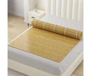 Alfombrilla de cama de bambú, listones enrollables plegables para colchón, almohadilla suave y transpirable, protector de cintura, artefacto de endurecimiento de cama, tamaño personalizado (1,2 x 1,8
