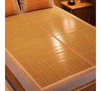 Alfombrilla de cama de bambú refrescante, colchón de ratán transpirable, tamaño grande, color marrón claro, firmeza media, 190 x 120 cm, perfecto para un sueño cómodo en verano
