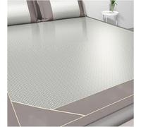 Alfombrilla de cama de seda de bambú refrescante, diseño reversible, bordes antideslizantes con funda de almohada, ideal para el hogar y viajes, superficie transpirable y cómoda para dormir