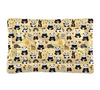 Alfombrilla de cama para perro, diseño de oso panda beige, antideslizante, suave, cómoda, para perros grandes, jumbo, medianos y pequeños, 36 x 24 pulgadas