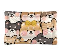 Alfombrilla de cama para perro Shiba Inu de dibujos animados, antideslizante, suave, cómoda, para perros medianos/grandes, 36 x 24 pulgadas